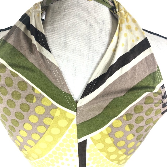 Trina Turk silk halter circle/ line print size 4 - Picture 6 of 8